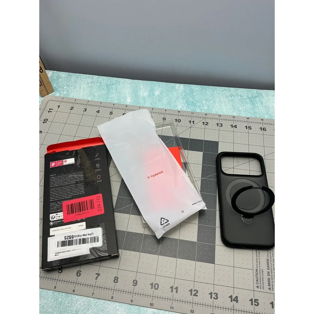 TORRAS iPhone 17Pro ‎ Case with Magnetic Ring Holder Kickstand Matte Black